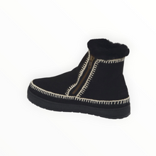 Laidback London Setsu Crochet Crepe Ankle Boot - Black Suede Natural