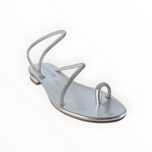 C o R N E T T I Romelide Sandal - Clear Rhinestones & Silver Insole