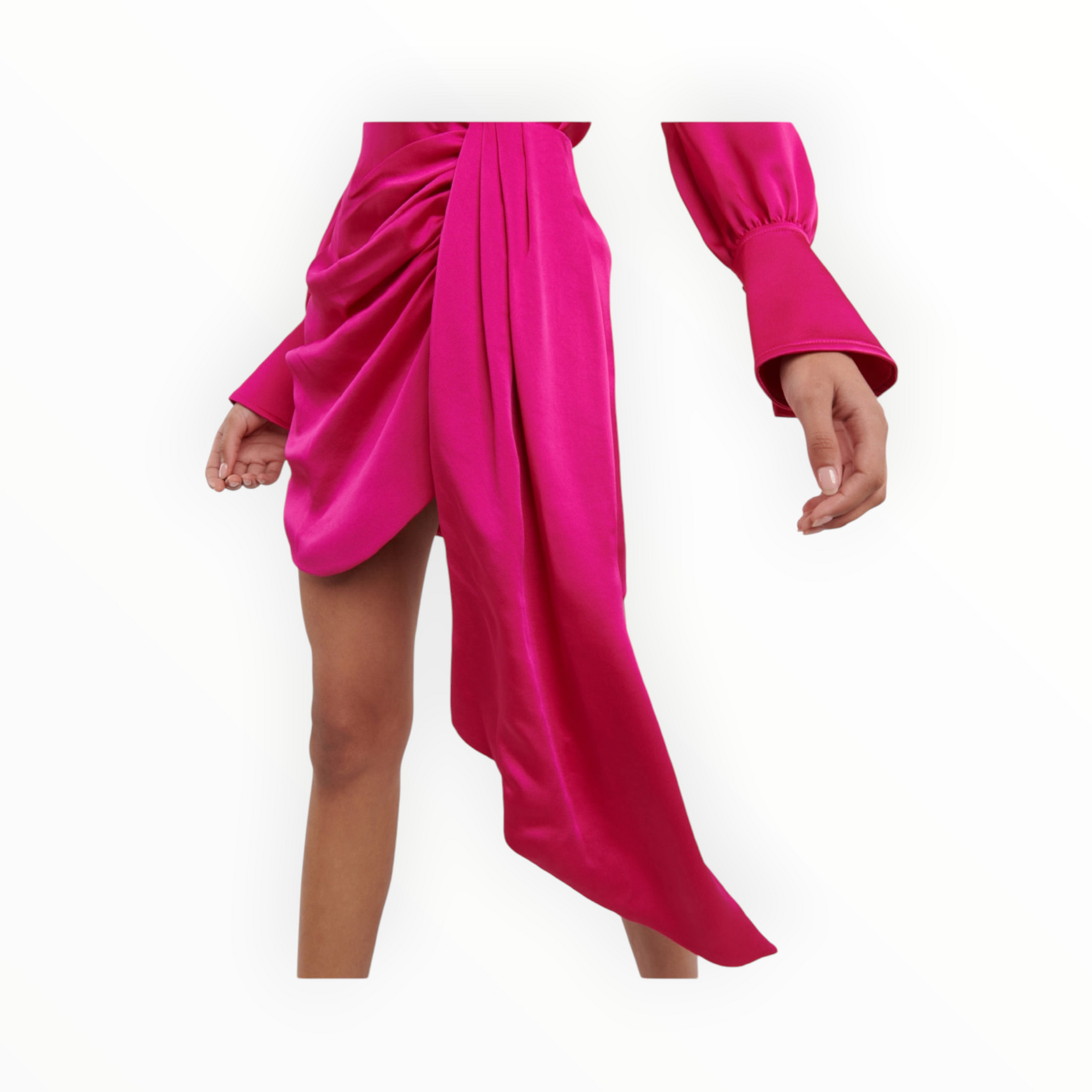 SIMKHAI Mae Draped Satin Mini Skirt - Bougainvillea