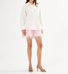 Rabens Saloner Roxana Plume Shorts - Powder Pink