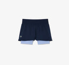 Lacoste Pleated Lined Tennis Shorts - Marine