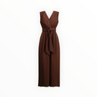 Joseph Ribkoff Wide Leg Pull-On Jumpsuit - Mahogany Brown