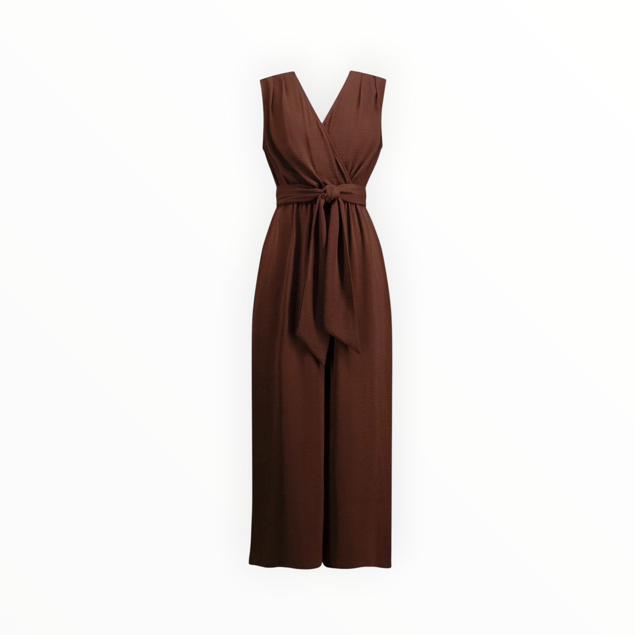 Joseph Ribkoff Wide Leg Pull-On Jumpsuit - Mahogany Brown