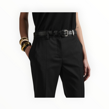 Barbara Bui Lizard Embossed Medium Belt - Black