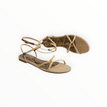 Sam Edelman Ellina Braid Flat Sandal - Natural Beige Faux Raffia