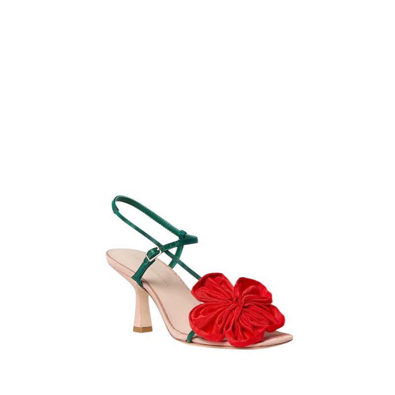 Loeffler Randall Frank Moiré Flower Sandal - Red/Green