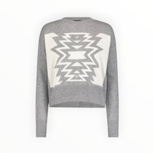 Minnie Rose Cashmere Ski Out West Sweater - Grey/White