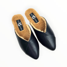 Yosi Samra Valentina Leather Slipper Mule - Black
