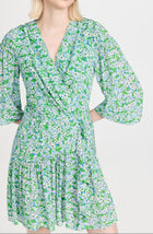 Shoshanna Nicola Floral Print Ruffle Dress - Spring Green Multi