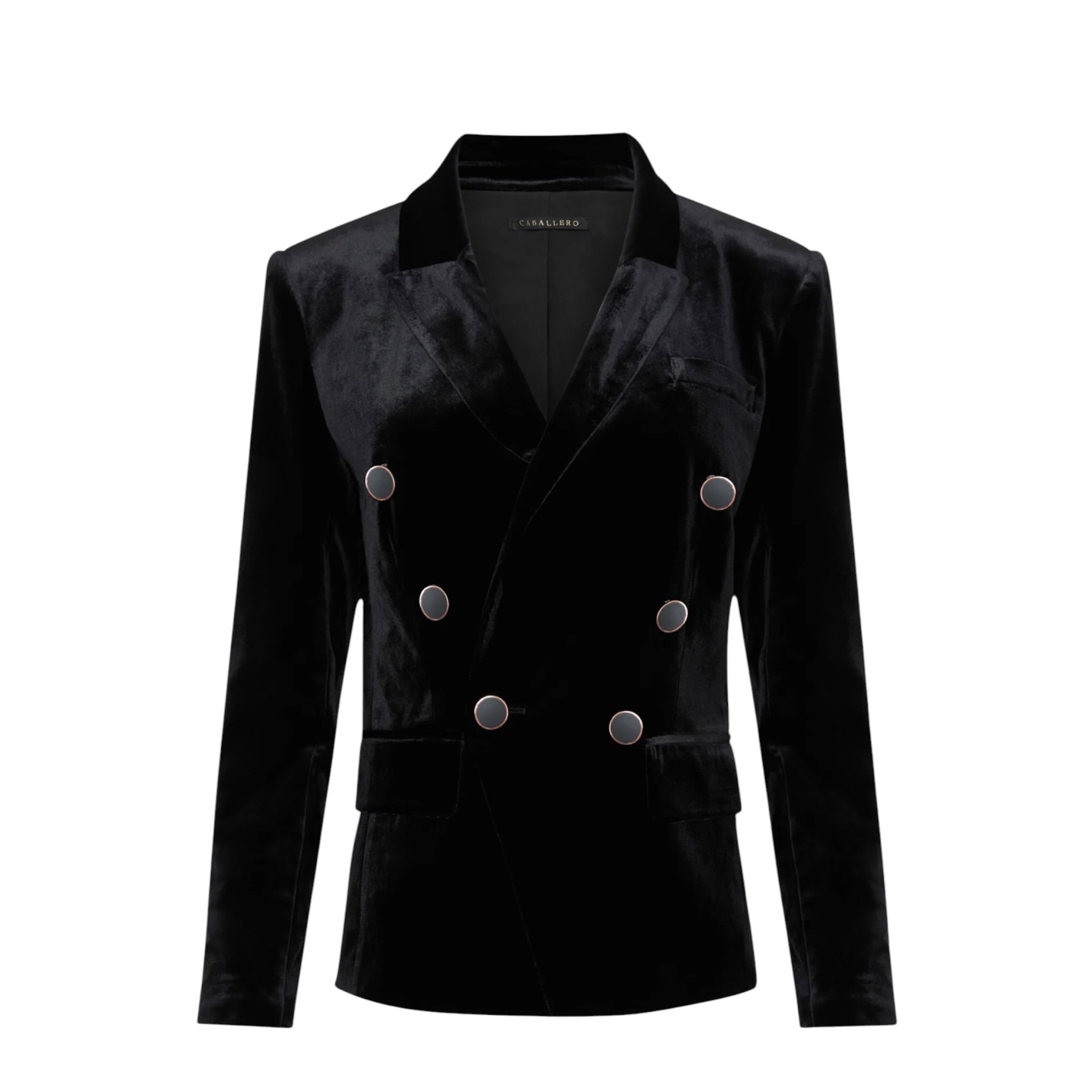 Caballero Kindra Stretch Velvet Jacket - Black