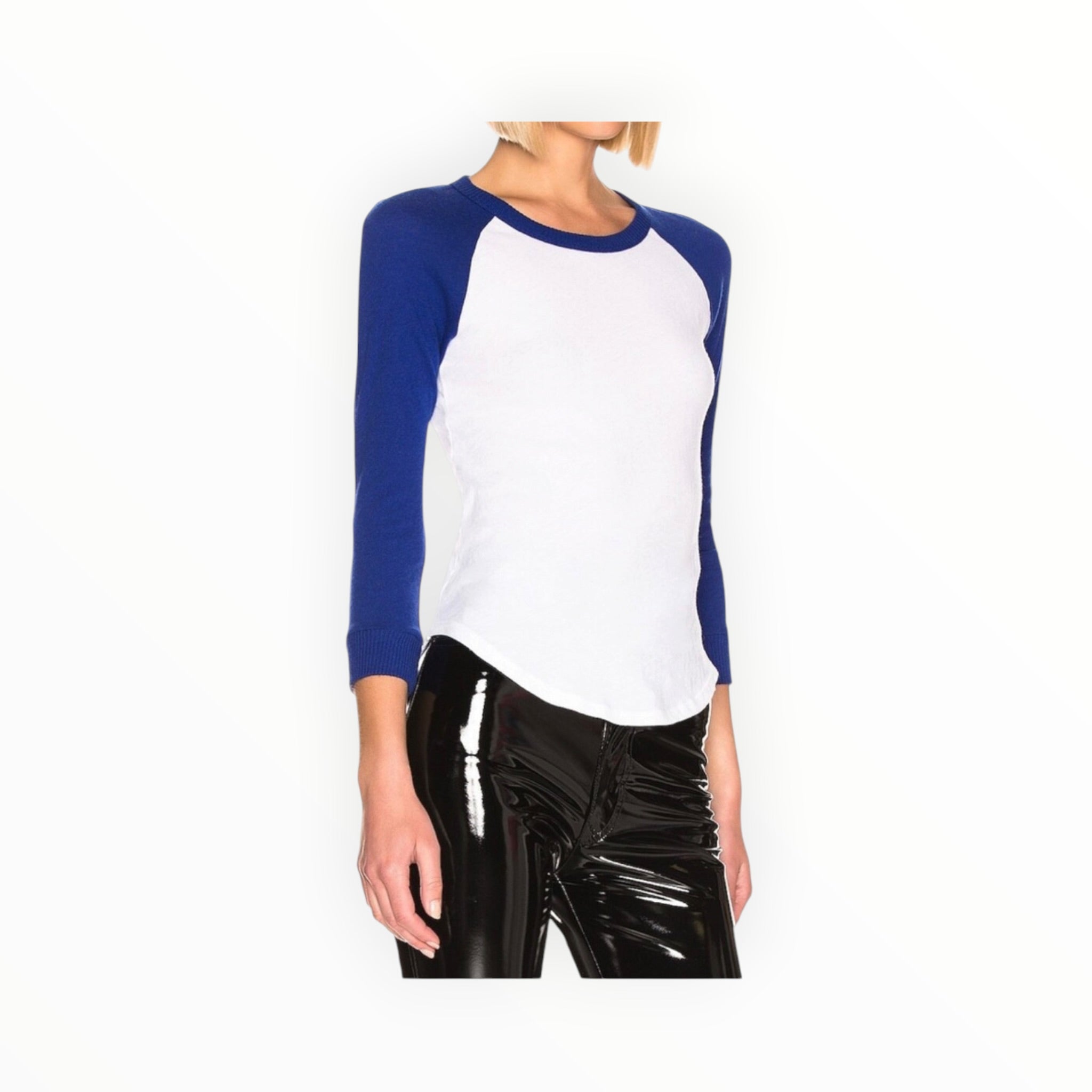 Enza Costa Baseball Tee - Blue/White