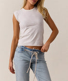 NSF Chloe Fitted Slub Jersey Muscle Tee - Soft White