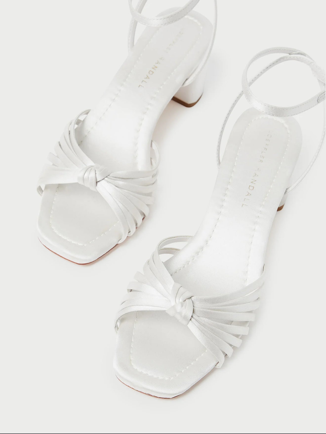 Loeffler Randall Olivia Cream Knot Mid−Heel Sandal