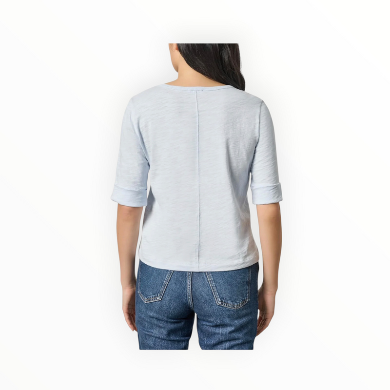 LILLA|P Rib Trim Elbow Split Neck - Glass
