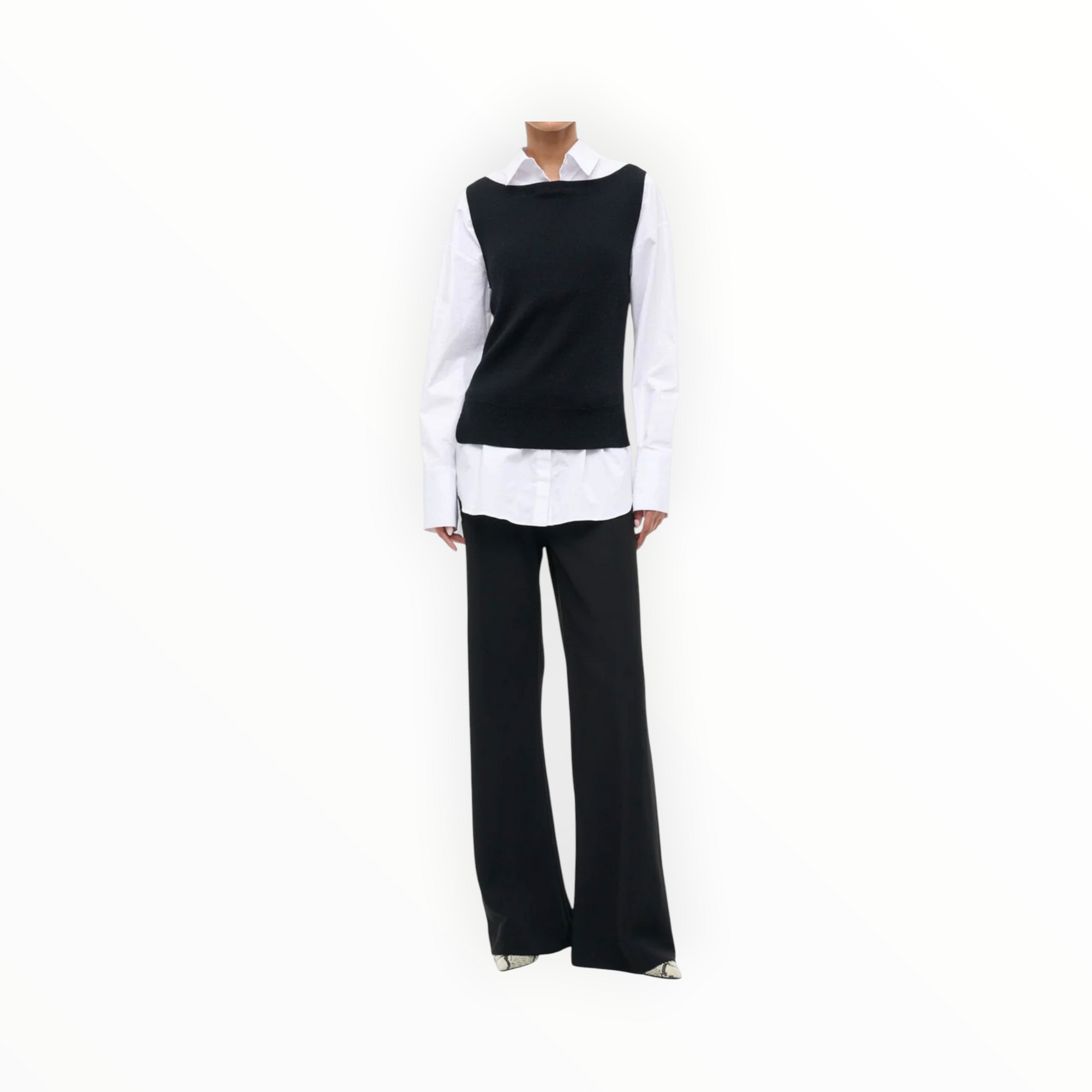 STAUD Damian Top - Black/White