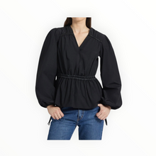 Derek Lam 10 Crosby Dominica V-Neck Blouse - Black