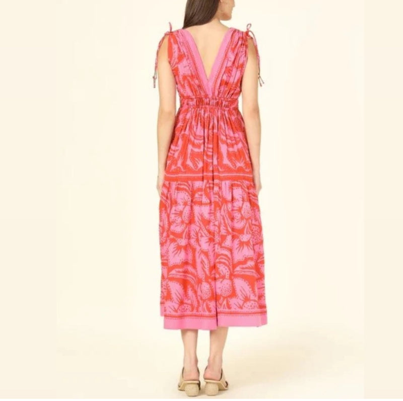 Omika Rosalita Midi Dress - Cierra Grapefruit