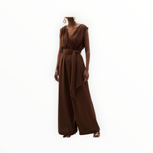 Joseph Ribkoff Wide Leg Pull-On Jumpsuit - Mahogany Brown