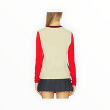 rag & bone Taron Colorblock Crew - Burgundy Multi