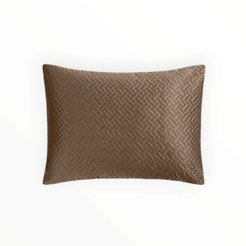 Matouk Basketweave Boudoir Sham - Mocha