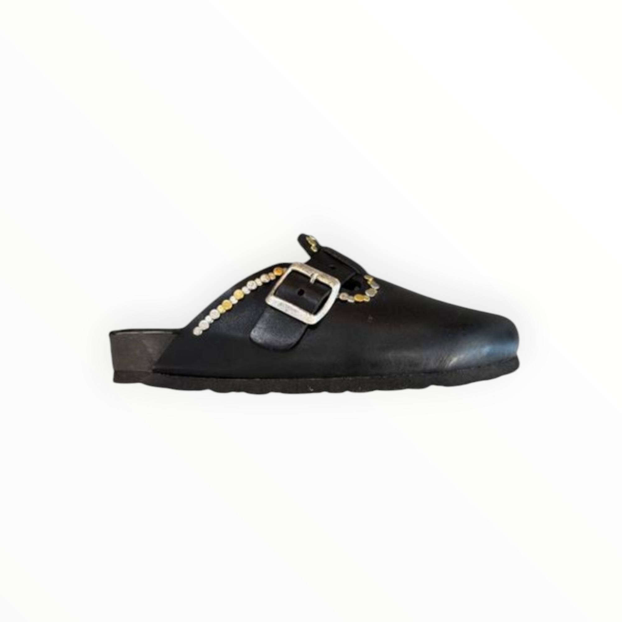 Marco Delli Pisa Clogs - Black Pebble Leather