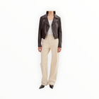 Lamarque Pascale Fitted Faux Leather Jacket - Dark Brown