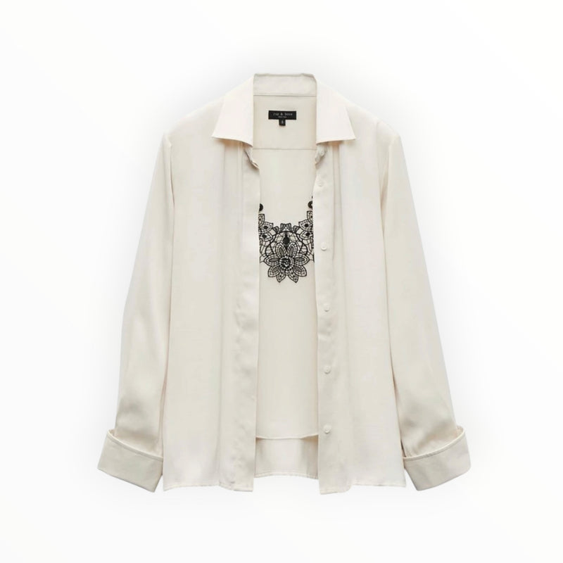 rag & bone Venus Popover Blouse - Ivory