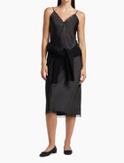 dh New York Mis Pieced Layered Midi Dress - Black