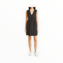 ATM Stripe V-Neck Sleeveless Minidress - Black