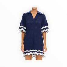 Kivari Camille Knit Mini Dress - Navy/White