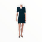 White + Warren Boucle Dress - Midnight/Ivory