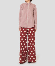Tara Jarmon Positivo Burgundy W/White Hearts Pants