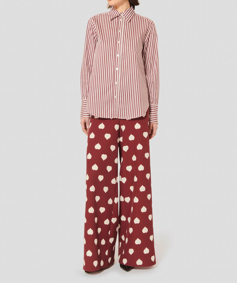 Tara Jarmon Positivo Burgundy W/White Hearts Pants