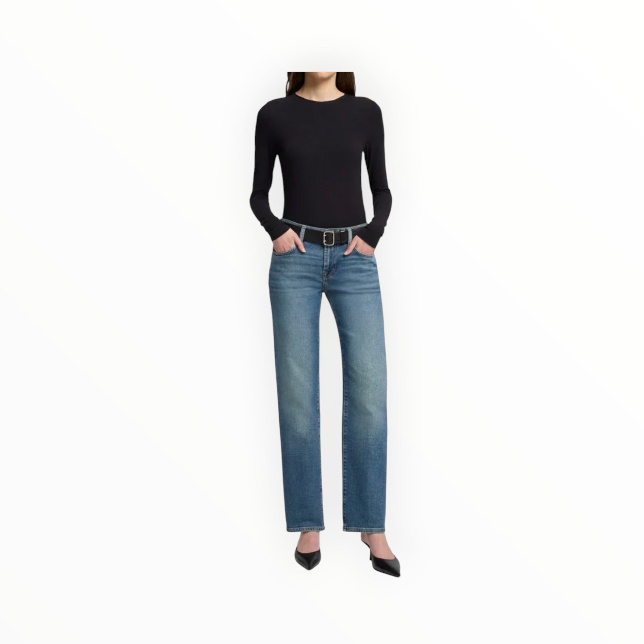 7 For All Mankind Calie Ankle Straight Leg Jeans - Sea Level