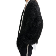 Essentiel Antwerp Textured Cardigan With Metallic Finish - Black