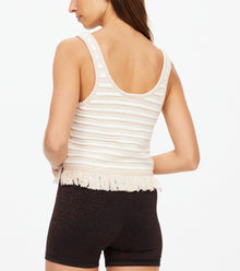 The Upside Canyon Freida Knit Fringe Top - Natural