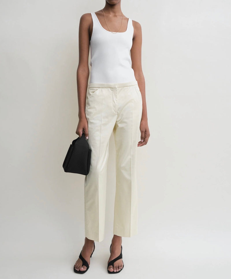TOTÊME Cropped Straight Trousers - Ecru