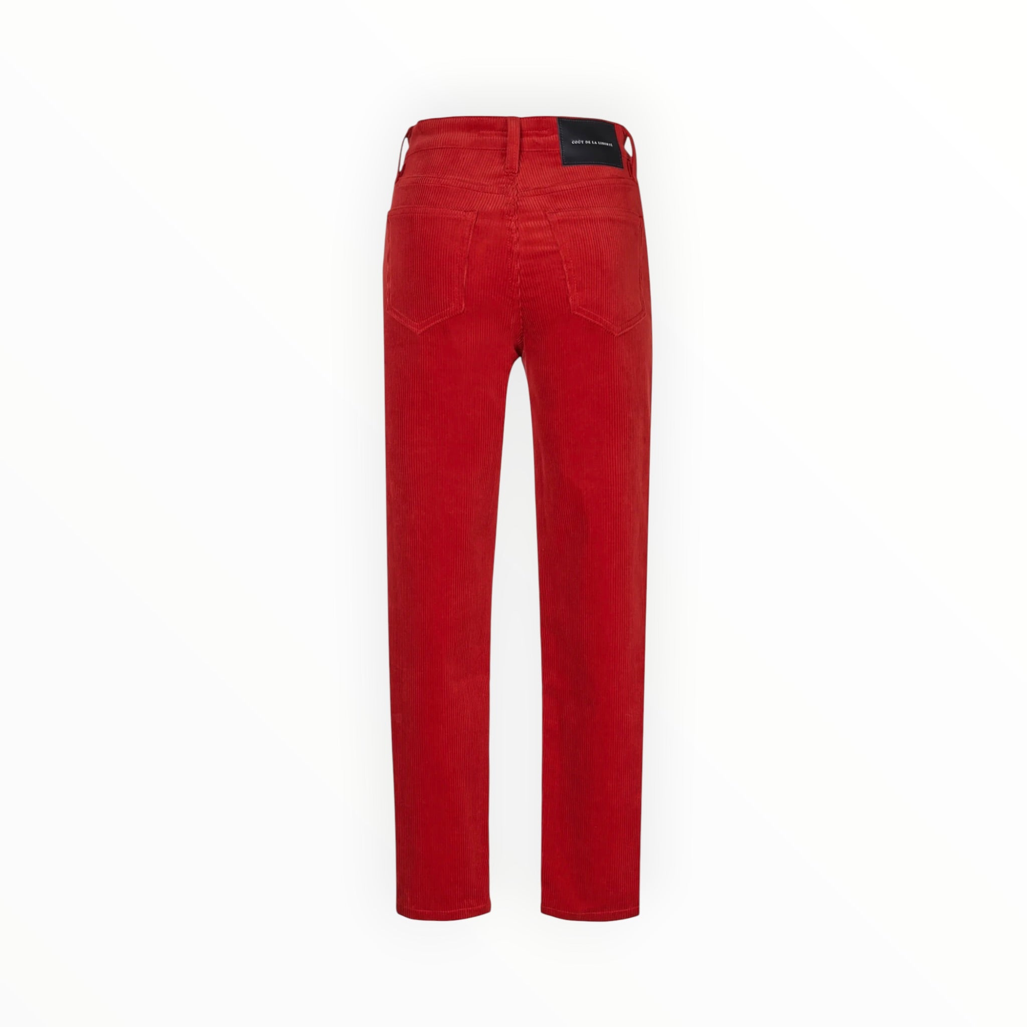 Coût De La Liberté Elle Stretch Cord HR Skinny Button Fly - Red