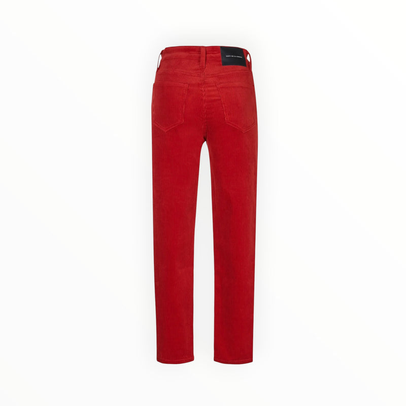 Coût De La Liberté Elle Stretch Cord HR Skinny Button Fly - Red