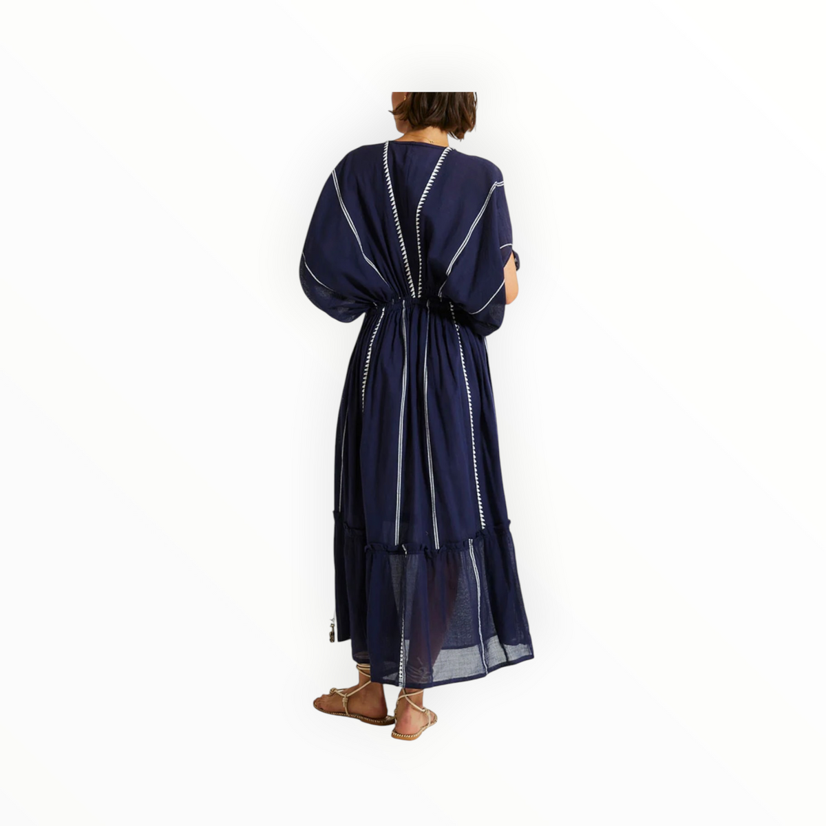 lemlem Laila Plunge Dress - Nunu Navy