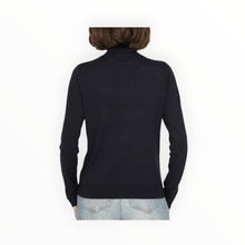 Minnie Rose Supima Cotton Cashmere Long Sleeve Turtleneck - Black