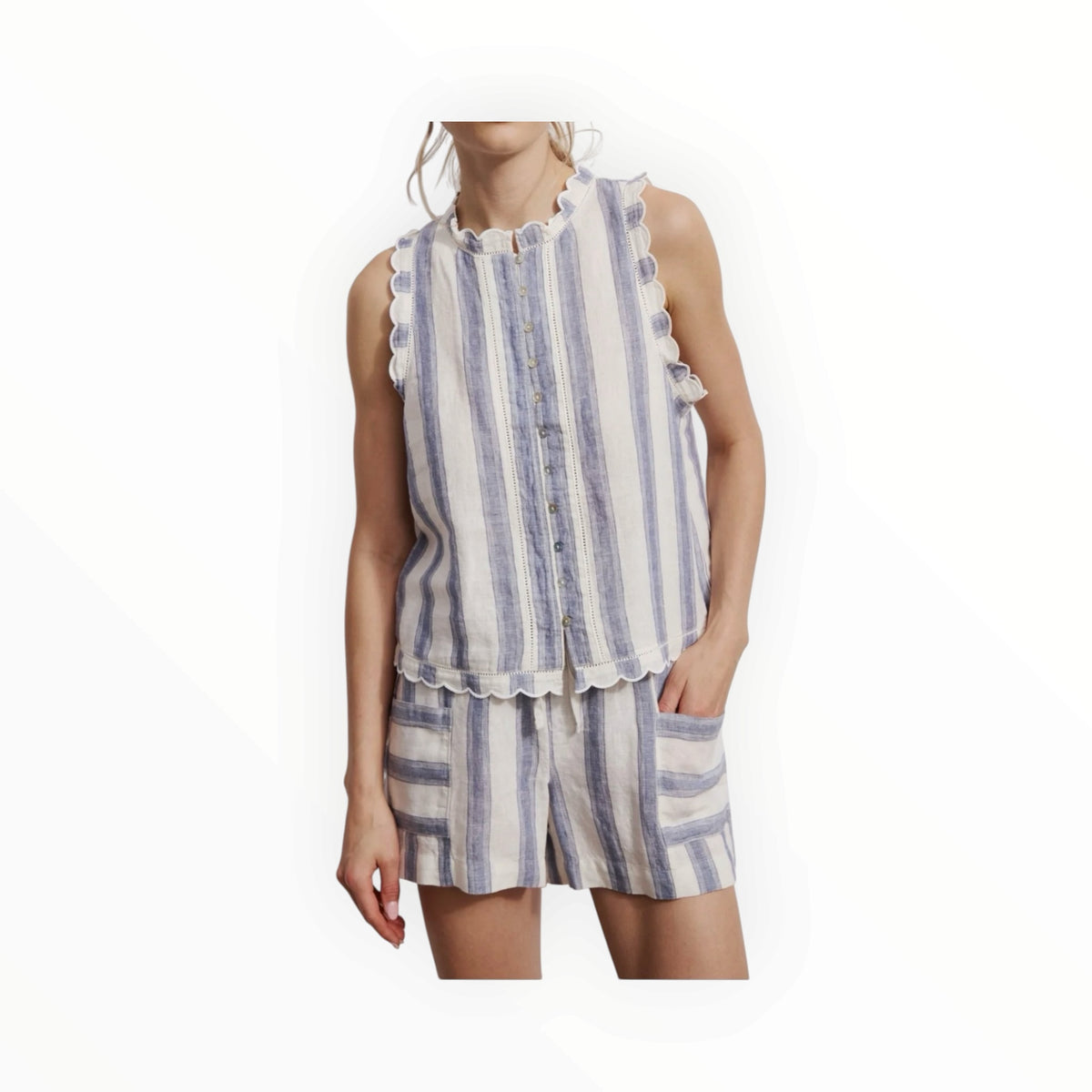 Melissa Nepton Layana Top - Denim Blue Stripe