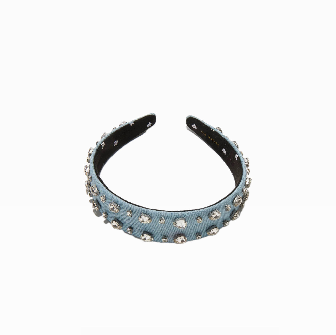 Lele Sadoughi Light Denim Bessette Crystal Trim Headband