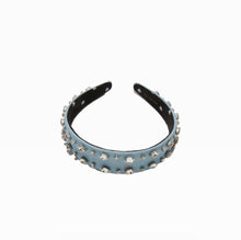 Lele Sadoughi Light Denim Bessette Crystal Trim Headband