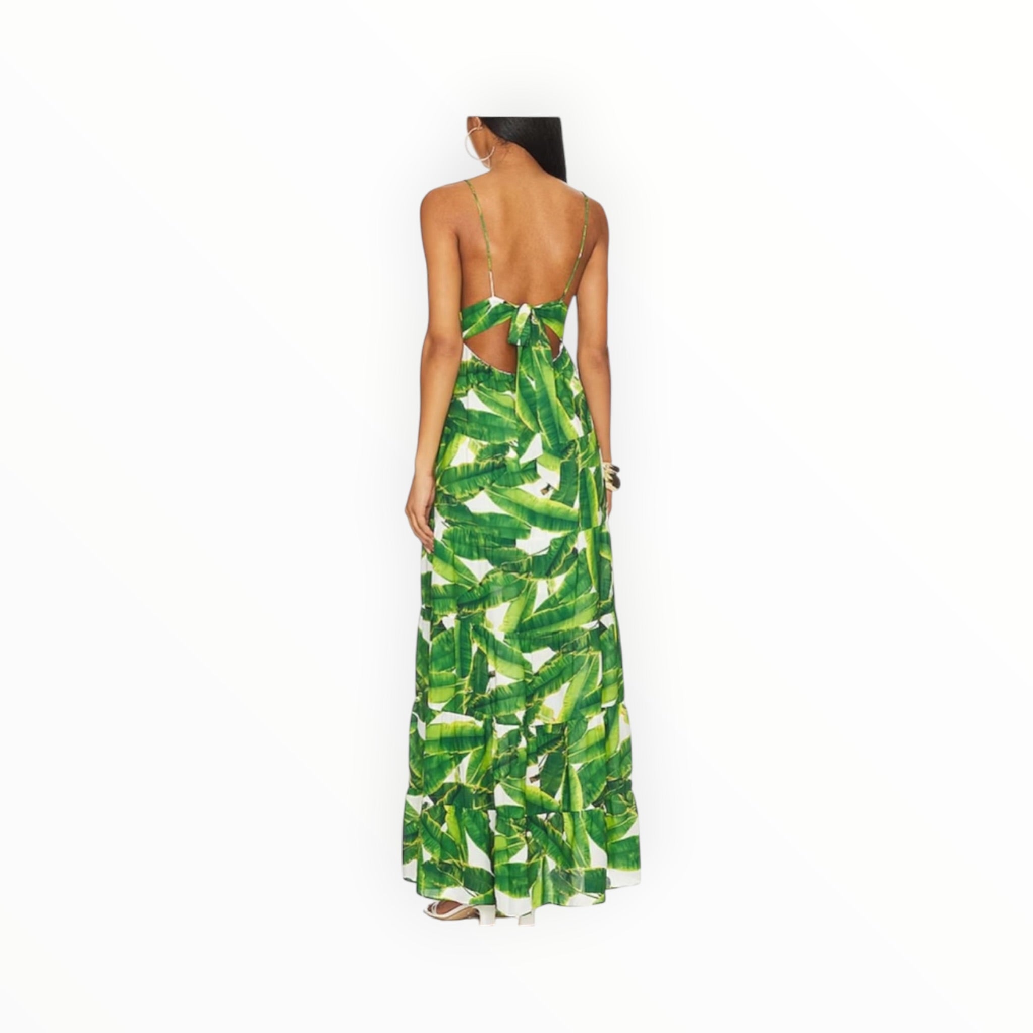 alice + olivia Karolina Halter Dress - Sun Palm/Off White