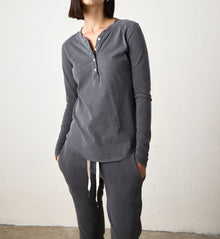 NSF Hal Fine Jersey Henley - Fume
