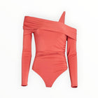 Jonathan Simkhai Gianna One-Shoulder Jersey Bodysuit - Brick