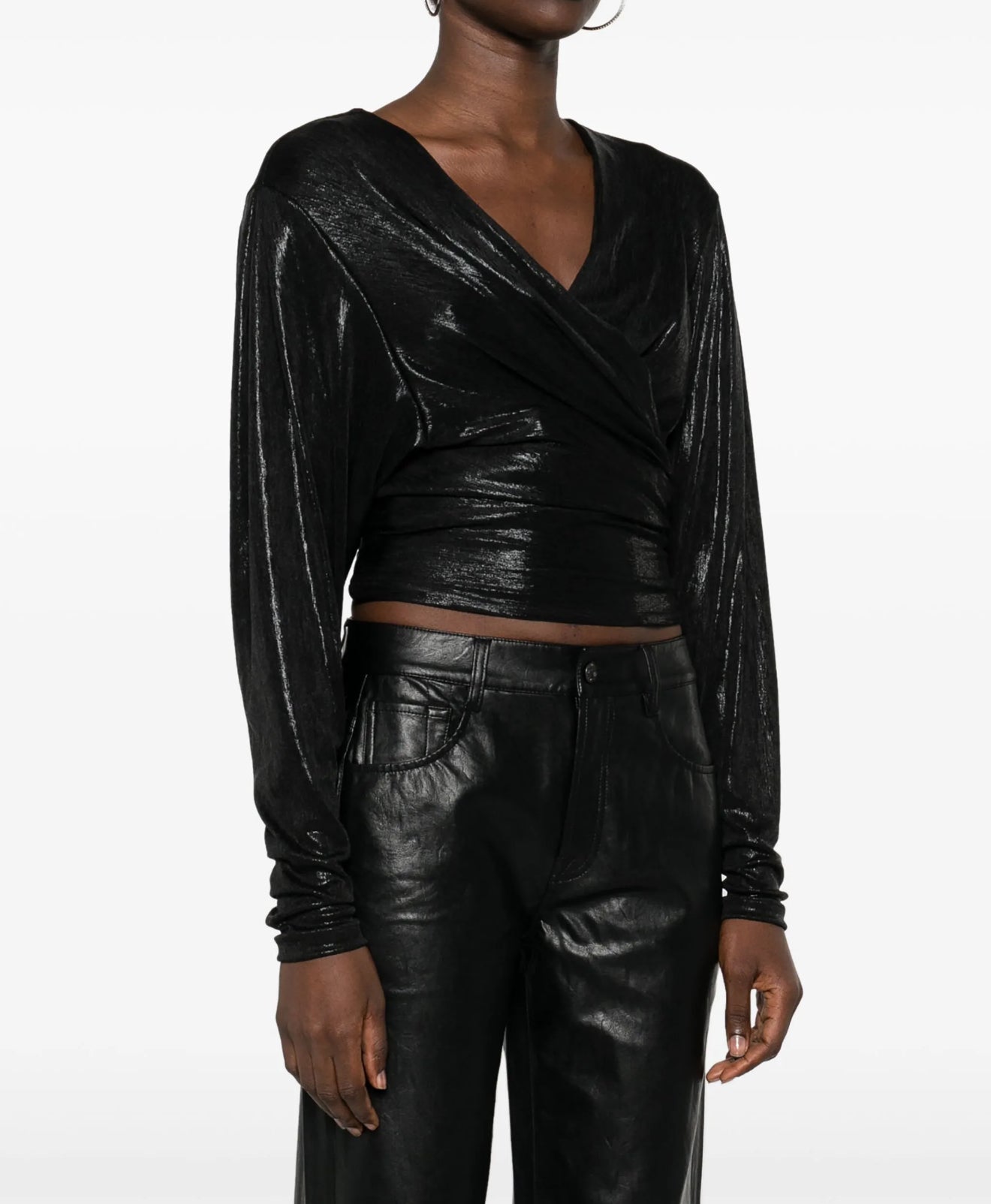 IRO Ojalie Lurex Blouse - Black