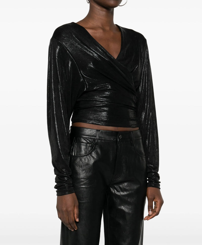 IRO Ojalie Lurex Blouse - Black
