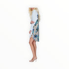 THEO The Label Echo Iris Print Back Shirtdress - Etherlight Bloom